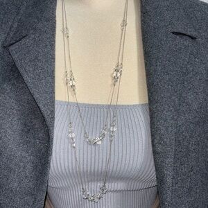 Lovely double stand Chrystal bead necklace